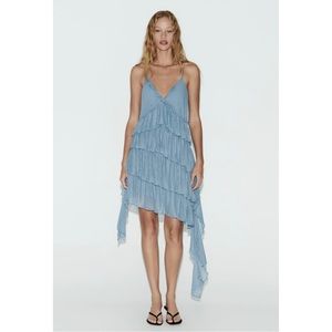 Zara Pleated Asymmetric Dress